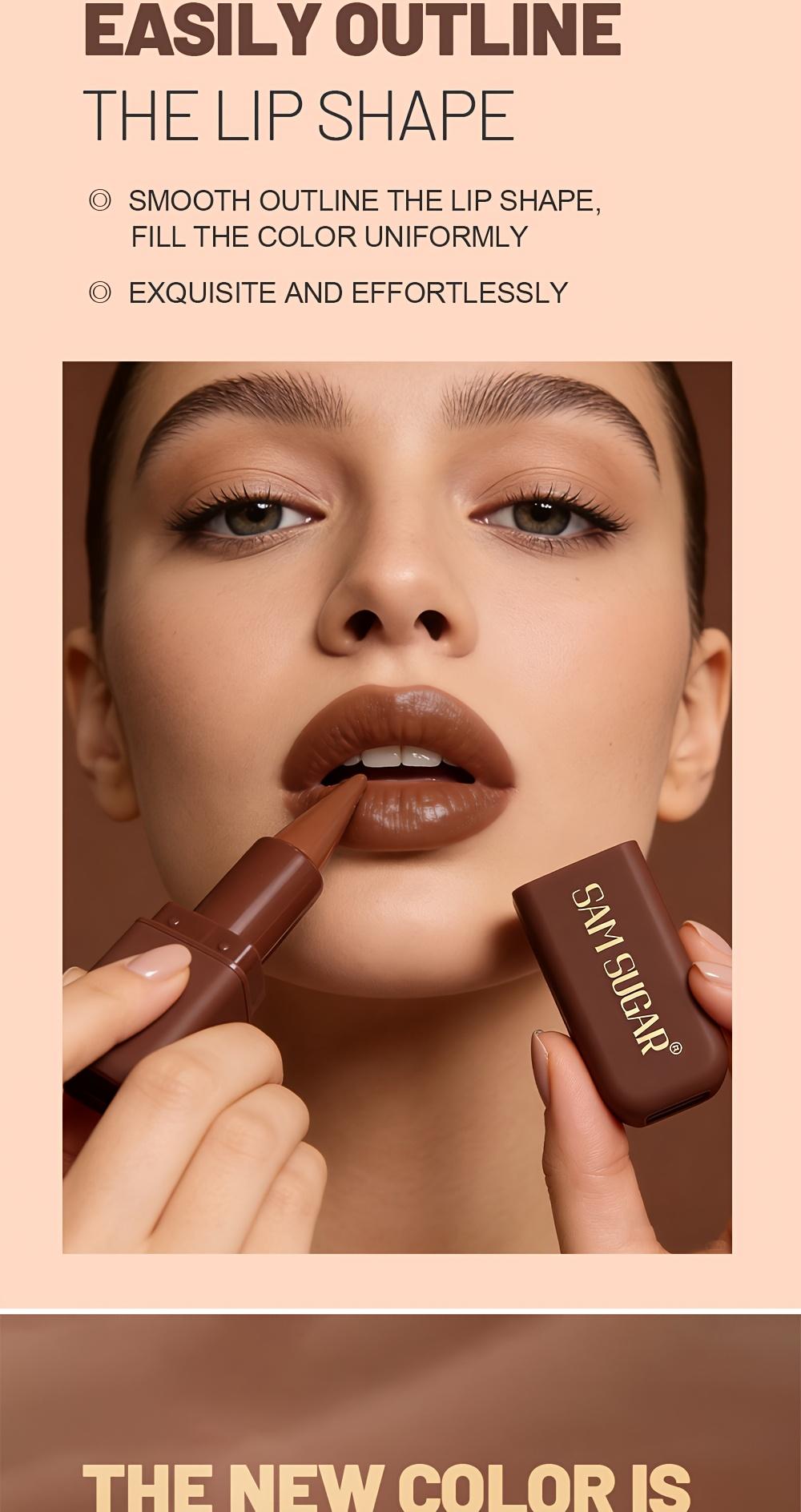 1pc SAM SUGAR Chocolate Matte Lipstick, 6 Colors Long-Lasting Waterproof Lip Stick, Smooth Velvet Lip Tint for Daily & Party Makeup