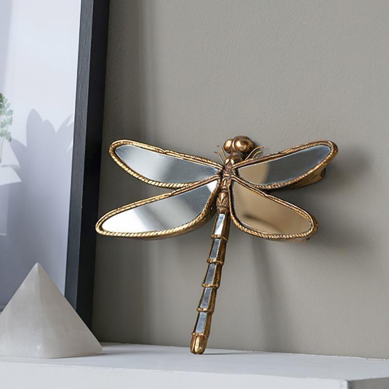 Vintage European Mirror Frame, Dragonfly Butterfly Relief Picture Frame, Home Decor Wall Art, Elegant Light Luxury Hanging Decoration