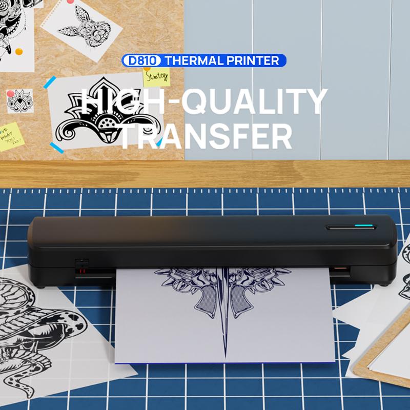 D810 Tattoo Transfer Paper, A4 Size Thermal Stencil Paper for Tattoo Transfer Kit , DIY Tattoo Tracing Paper Compatible with D810 Printer, 25 Sheets