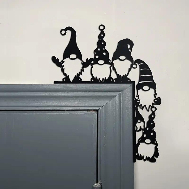 Classic Iron Santa Door Corner Decoration, Decorative Ornament, Home Decor Ornament, Doorframe Ornament, Easy to Install, No Power Needed, Perfect for Christmas & Thanksgiving Decorations