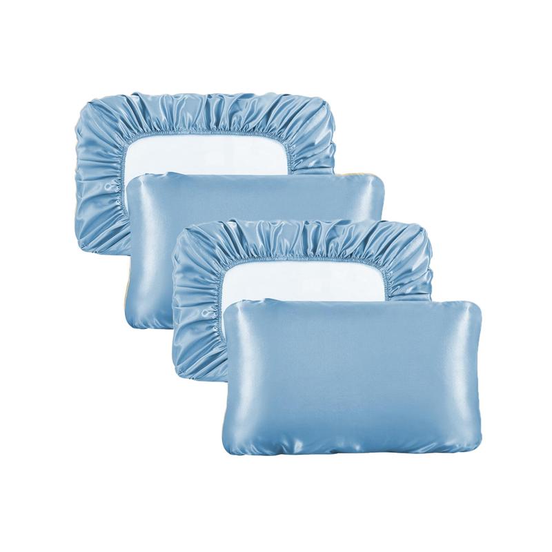 Solid Color Satin Pillowcase, Soft Pillow Cover, Pillow Protector for Home Bedroom & Travel, Bedding Supplies