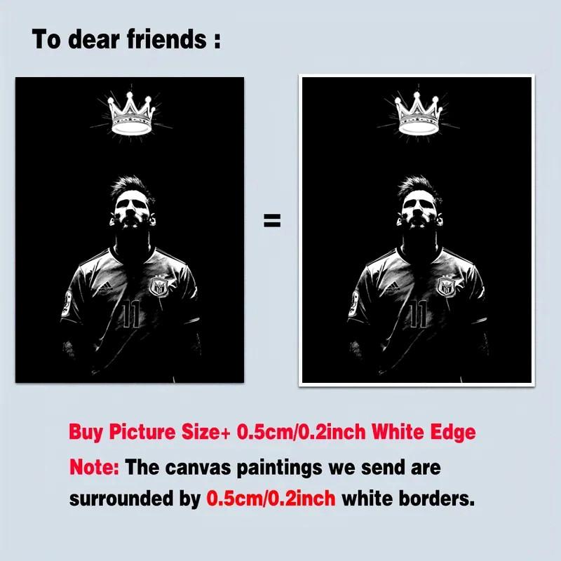 1 piece/set frameless canvas painting print poster, Canvas prints, minimalist style art, Lionel Messi, King of Football, a perfect gift for sports culture enthusiasts, ideal gift for bedroom, living room, kitchen, mural, wall decoration, room decoration