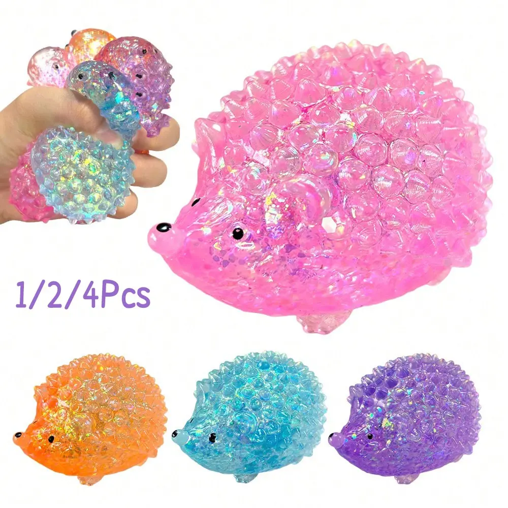 1/2/4Pcs Squishy Hedgehog Sugar Stress Balls Squeeze Toy for Kids, Slow Rise Squishy Hedgehog Sensory Fidget Toys, Glitter Sugar Squish Ball Sparkly Squishies Goodie Bags,Party Favours,Squeeze toy,Birthday Gifts,Christmas,Halloween