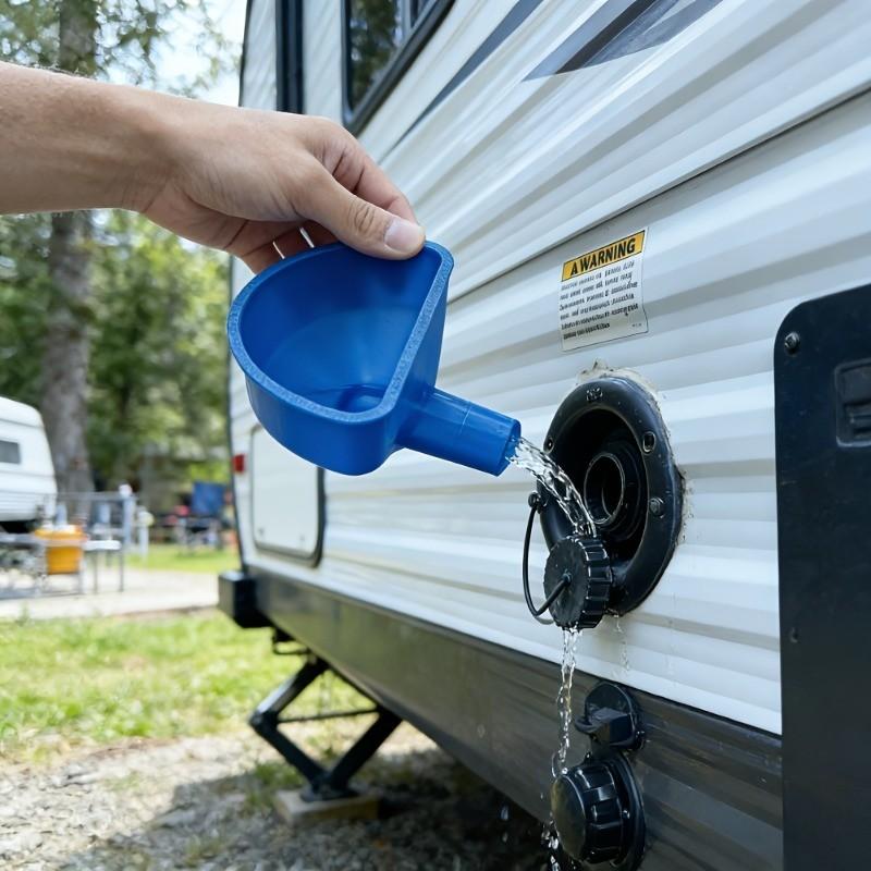 RV Freshwater Tank Filling Funnel, Easy Installation, Suitable for Rvs and Trailers, Essential Camping Gear, Durable Design