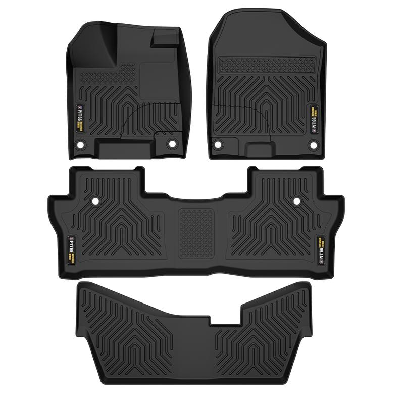 CROSSDESIGN All Weather TPE Car Floor Mats Liner Waterproof  Protection Floor Mats Fit for 2016-2022 Honda Pilot  Floor Mats Black