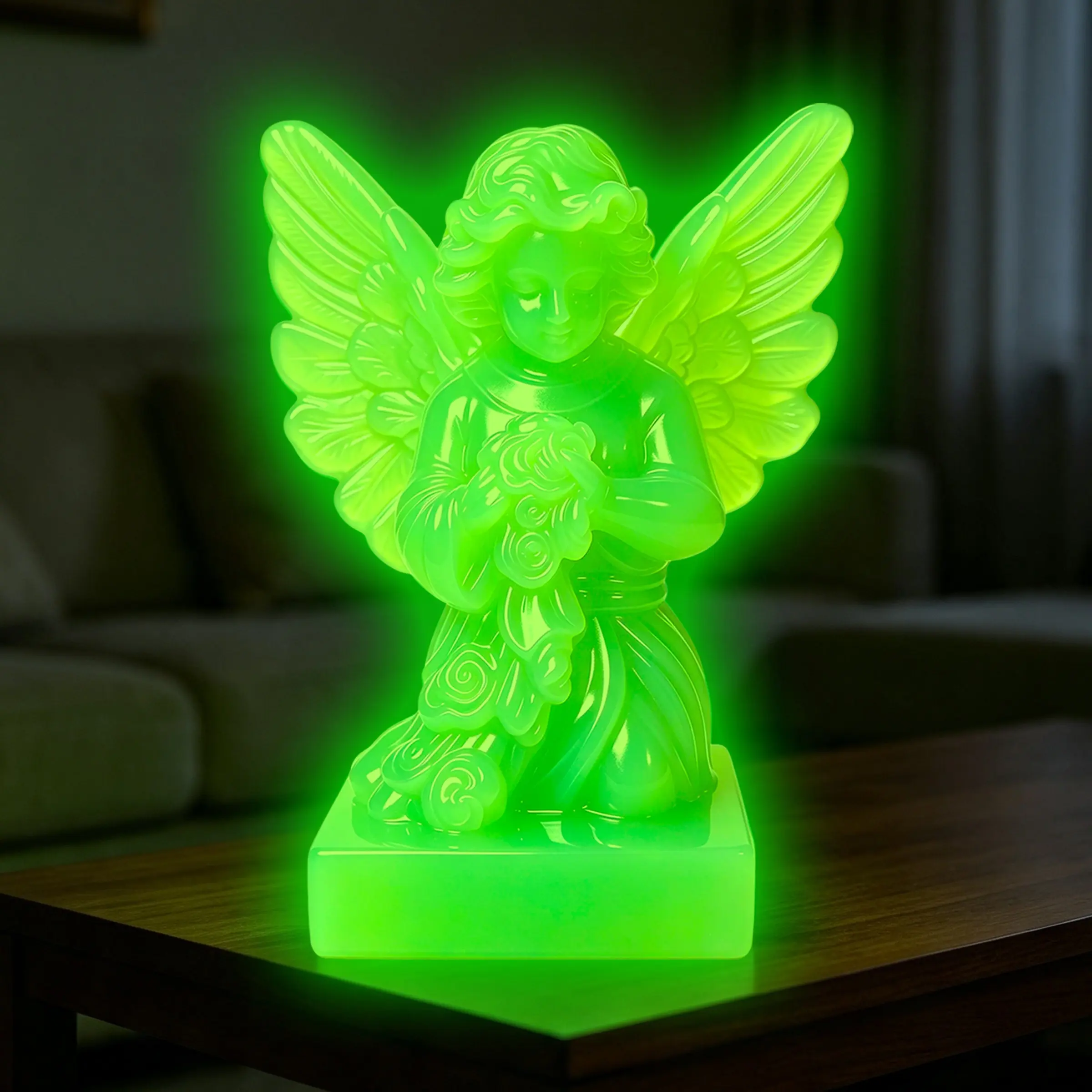 Glow In The Night Angel Statue, Retro Style Figurine, Not Plated with Precious Metal, Ideal for Decorative Purposes, No Ca Prop 65 Compliance