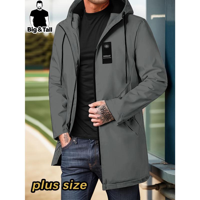 Men's Hooded Long Jacket Casual Roomy Loose Fit Spring Autumn Outerwear – Versatile Everyday Fashion for Daily Dates & City Strolls