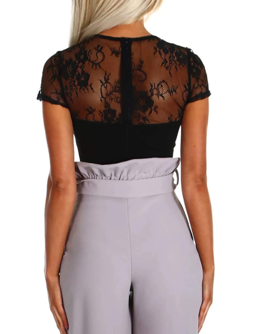 Women's Rhinestone Sheer Mesh Bodysuit - Sexy Sleeveless Turtleneck See Through Leotard Top for Night Out & Clubwear Women's Rhinestone Sheer Mesh Bodysuit - Sexy Sleeveless Turtleneck See Through Leotard Top for Night Out & Clubwear