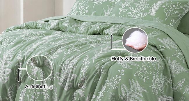 PHF 7/3 counts/set Comforter Set, Reversible Botanical Bedding Set Includes Comforter, Pillow Shams, Flat Sheet, Fitted Sheet, and Pillowcases, Gifts PHF 7/3 counts/set Comforter Set, Reversible Botanical Bedding Set Includes Comforter, Pillow Shams, Flat Sheet, Fitted Sheet, and Pillowcases, Gifts