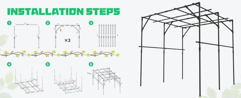 Lilypelle Extra Tall Garden Arch Trellis for Climbing Plants Outdoor, 79" / 87" H Metal Arbor Plant Support Trellis Archway for Yard Lawn Garden