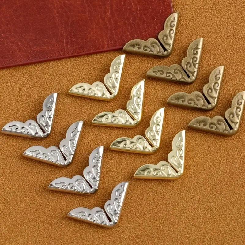 200PCS Metal Book Corner Scrapbook Photo Album Corner Protectors DIY Menu Vintage Corners Card File Folder Craft Supply Decor