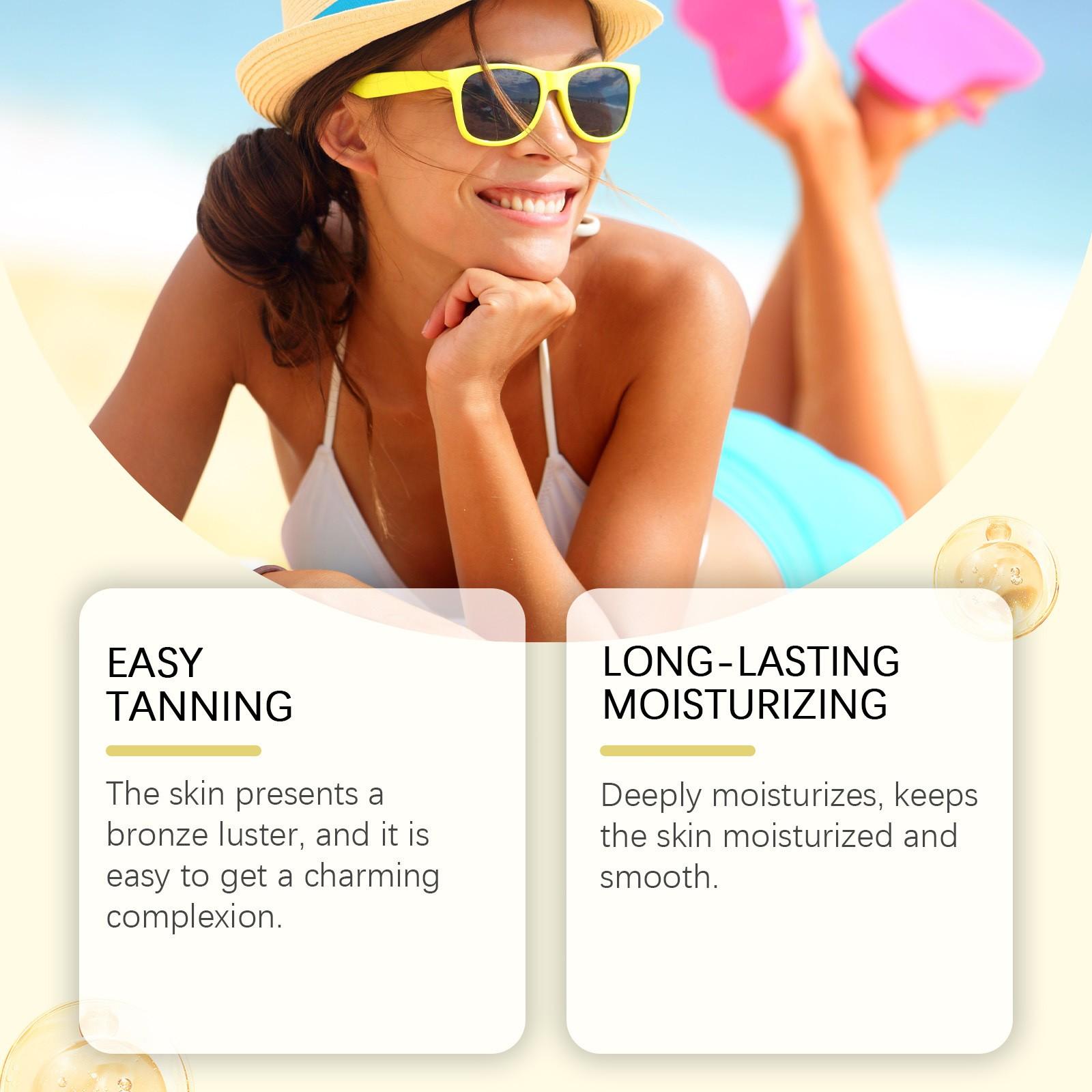 Shiny Darkening Body Cream (114g), Gentle Care for Skin, Summer Sun Protection, Even Tone, Nourishing Glow, Single Item