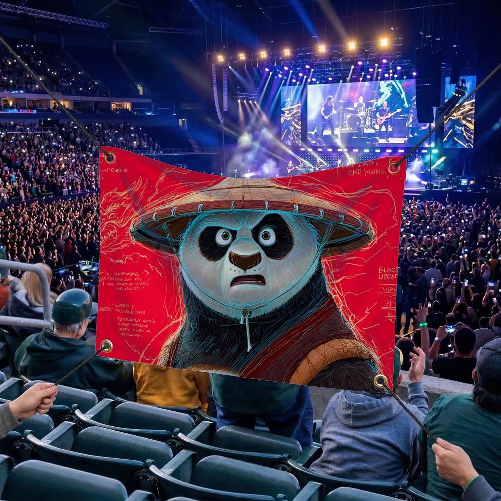 K-KongFu MOVIE Flags Multi Size Atmosphere Flag, Cheerleading Hand Pulled Banner, Portable Outdoor Event Flag & Wall Decor for Sports, Parties, Home and Room Decoration