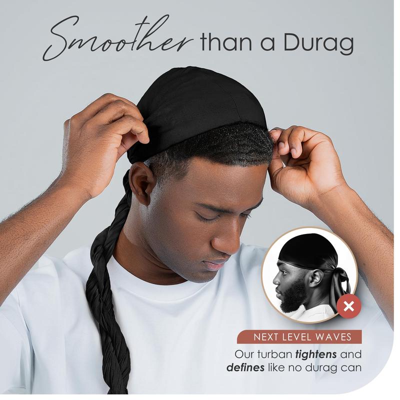 Stylish Turban for Men, Men's Turban Twist Head Wraps Durag for Men Women Modal and Satin Vintage Turban Scarf Tie