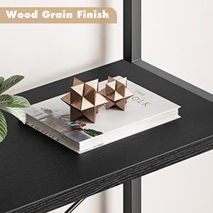 Bookshelf 5 Tier Bookcase Arched Display Racks Tall Standing Bookshelves Metal Frame Open Storage Rack Shelf Large Black Book Shelf for Bedroom, Living Room, Home Office