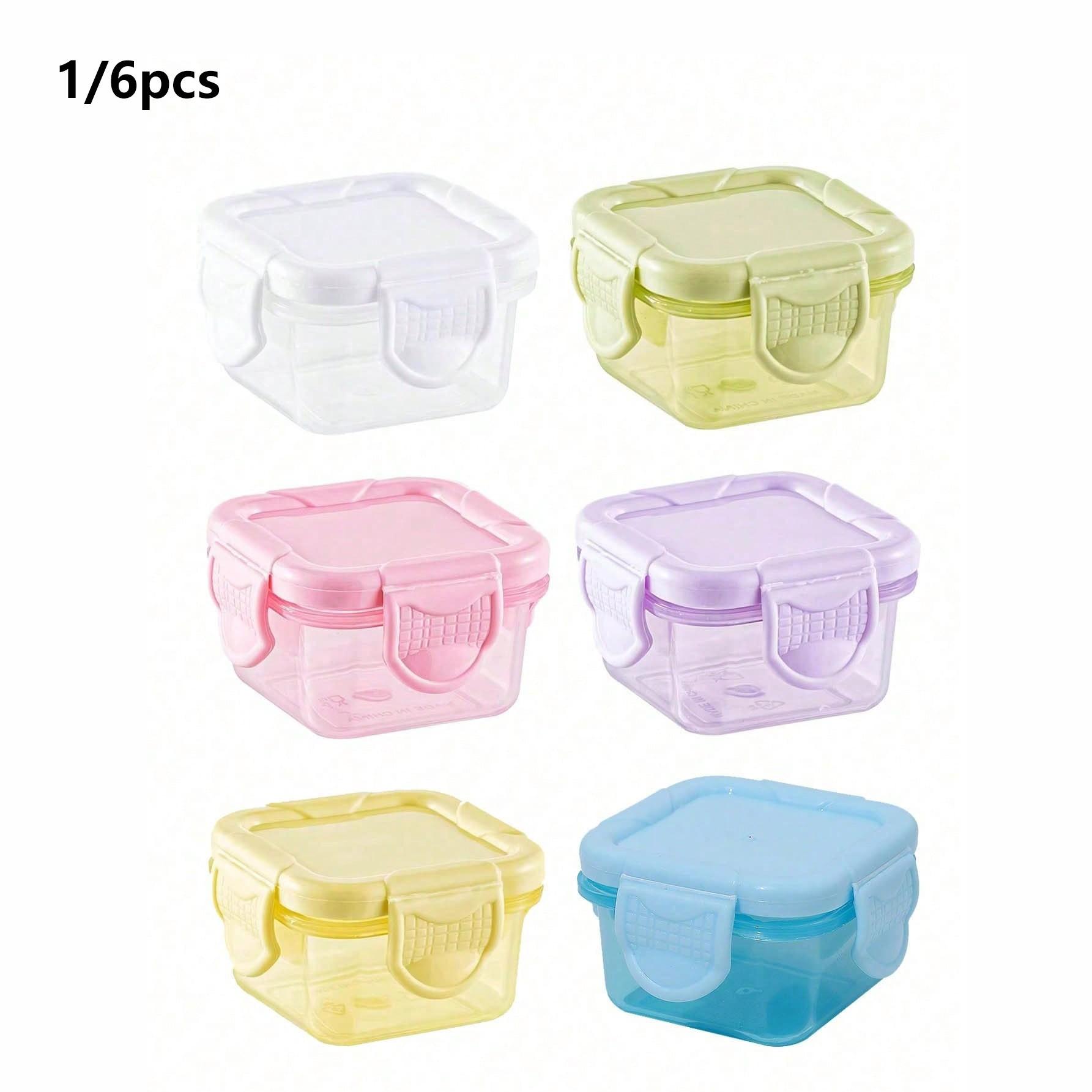 1/6pcs Mini Food Storage Box Set, Kitchen Lunch Box, Refrigerator Sealed Box, Rectangular Plastic Seal Container, Small Food Container