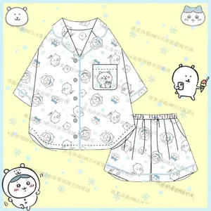 Japanese Flying Mouse Momoka Chiikawa Usagi Cartoon Summer Pajamas Short-sleeved Shorts Home Clothes Set Girl Birthday Gift