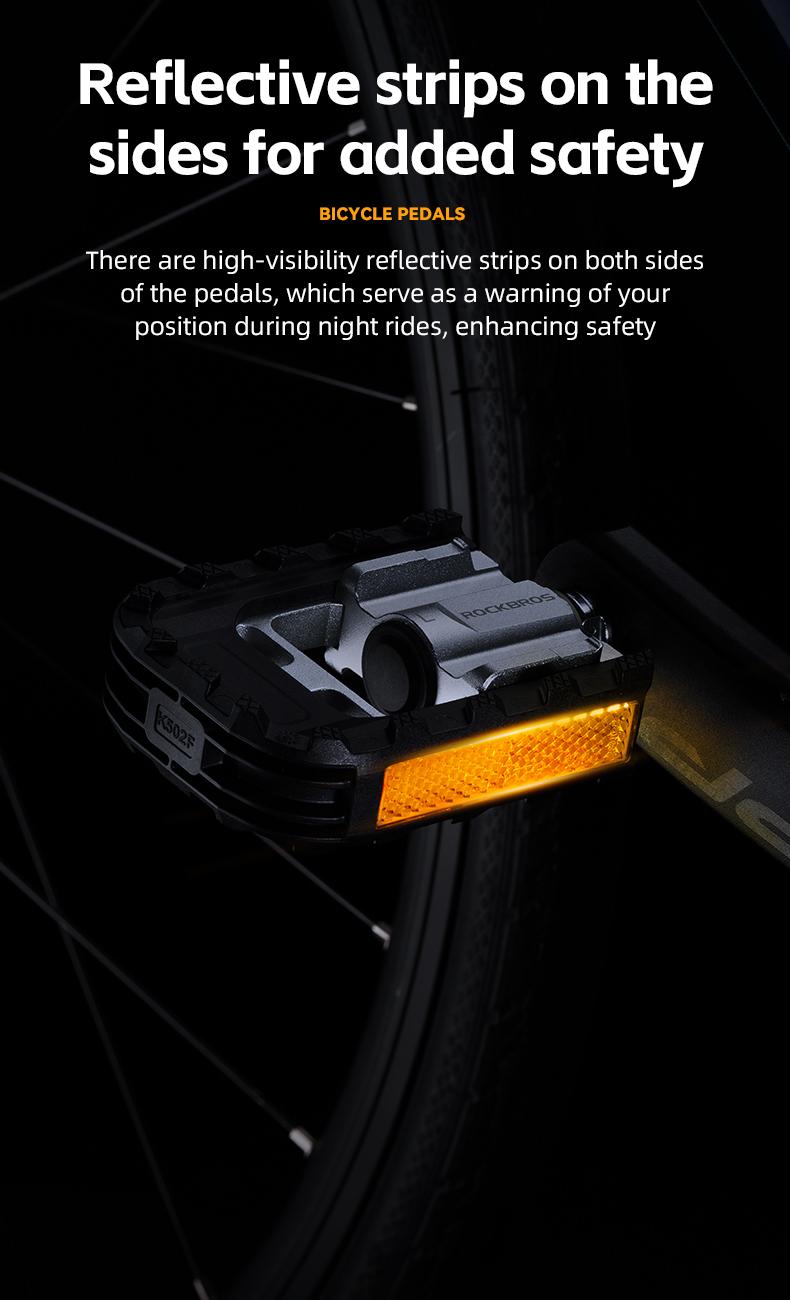 ROCKBROS Folding Bike Pedals Aluminum Alloy Foldable Bicycle Pedals 9/16 Inch Lightweight with Reflective Strips&Non Slip for Folding Bike, Electric Bike