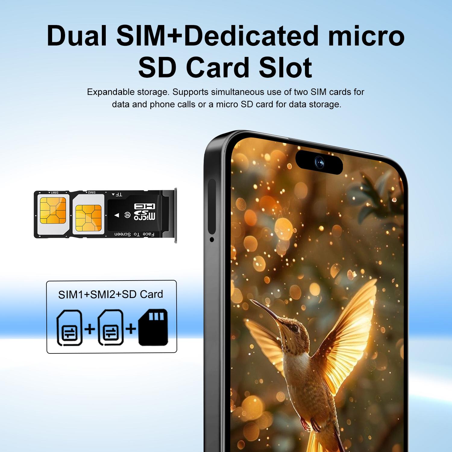 Astarry 16 Pro Max Smart Touchscreen Phone, Android Mobile Smartphone, 4GB+64GB ROM, Android 10.0, 6.93-inch Screen, 4100mAh Battery, Octa-Core Processor, Fingerprint Unlock, Face Unlock, Dual SIM & Dual Standby, Ultra-Clear Display Quality