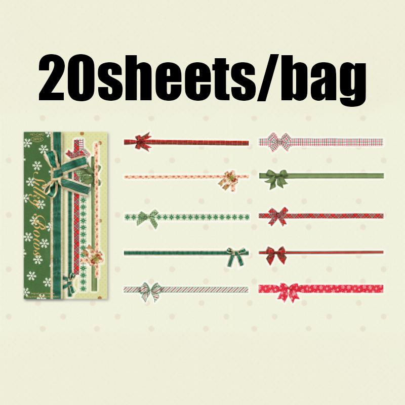 20pcs Christmas Series Pet Sticker Pack, Creative DIY Journal Collage, Phone Case Decoration, Diary Calendar Greeting Card Decor