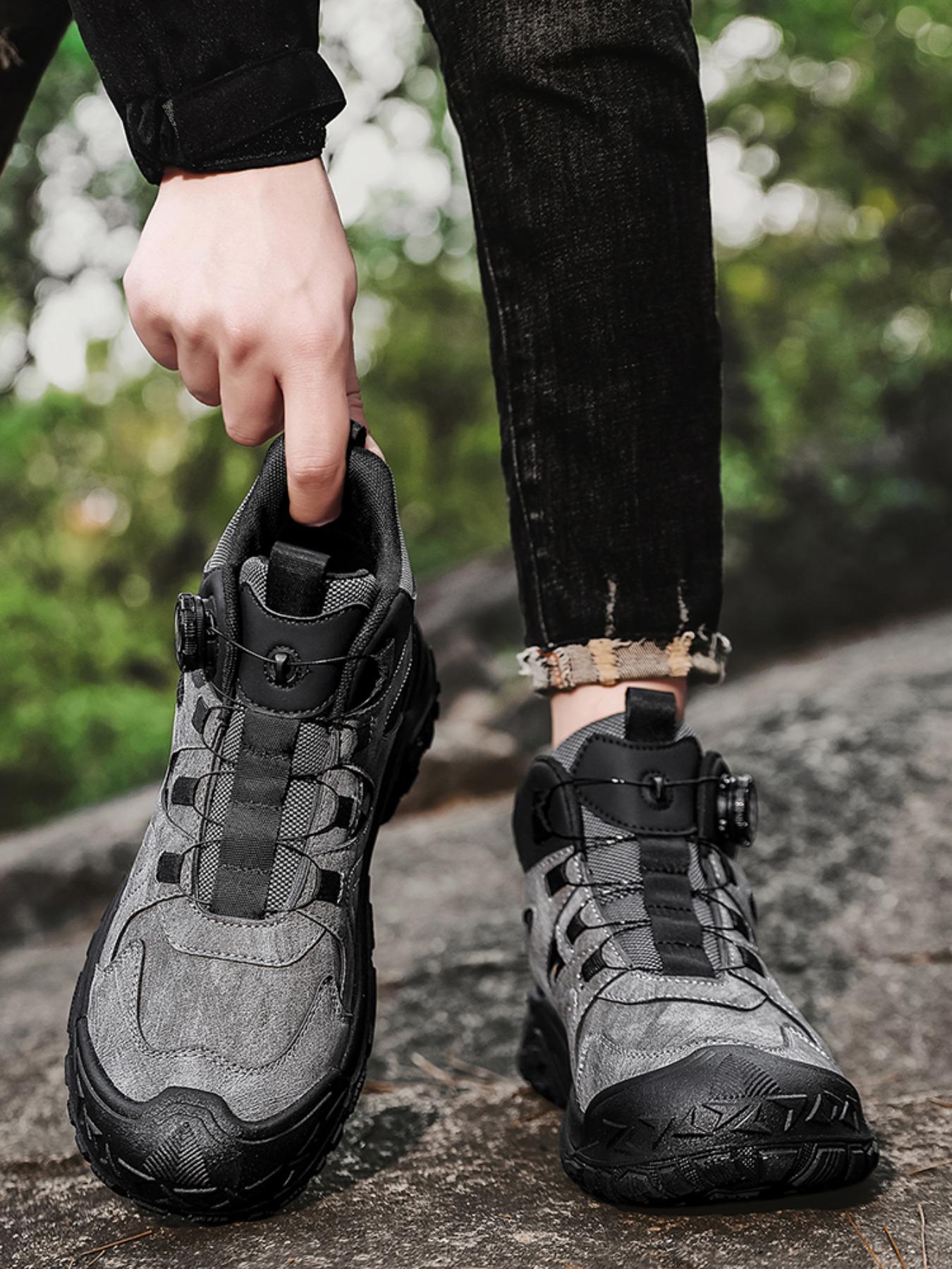 Men's Rotating Buckle Outdoor Hiking Shoes, Fashionable Comfort, Suitable for Outdoor Sports, Daily Wear, Sporty Style, Fall & Winter
