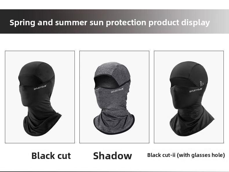Cycling warm and wind-resistant headgear Ice silk skin-friendly and breathable forehead and neck integrated sunscreen mask Motorcycle liner headgear