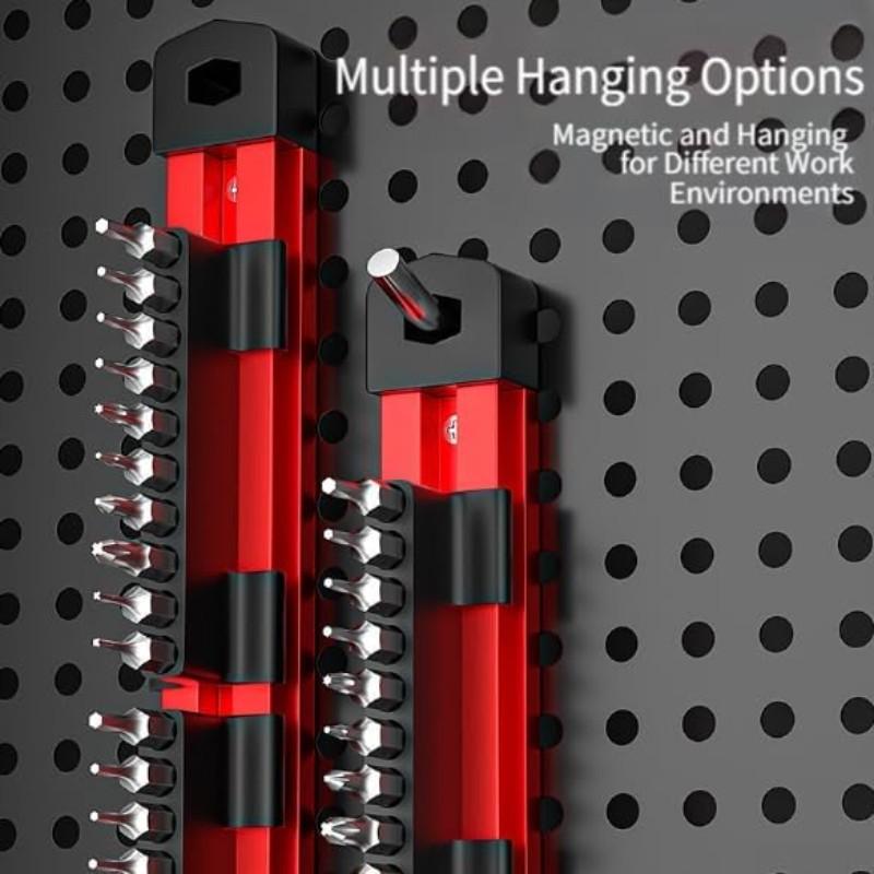 Premium Aluminum Magnetic Tool Holder Magnetic Storage Rack for Screwdriver Bits Sockets Workshop Organizer