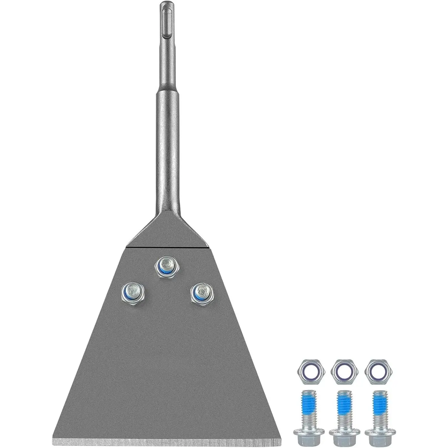 Plus Floor Scraper with Spare  and Locknuts, 5 Inch x 11 Inch Tile Removal Chisel Tool Long Handle Heavy Duty for Rotary Hammer Drill, Thinset Scraper Adhesives Remover FS22510