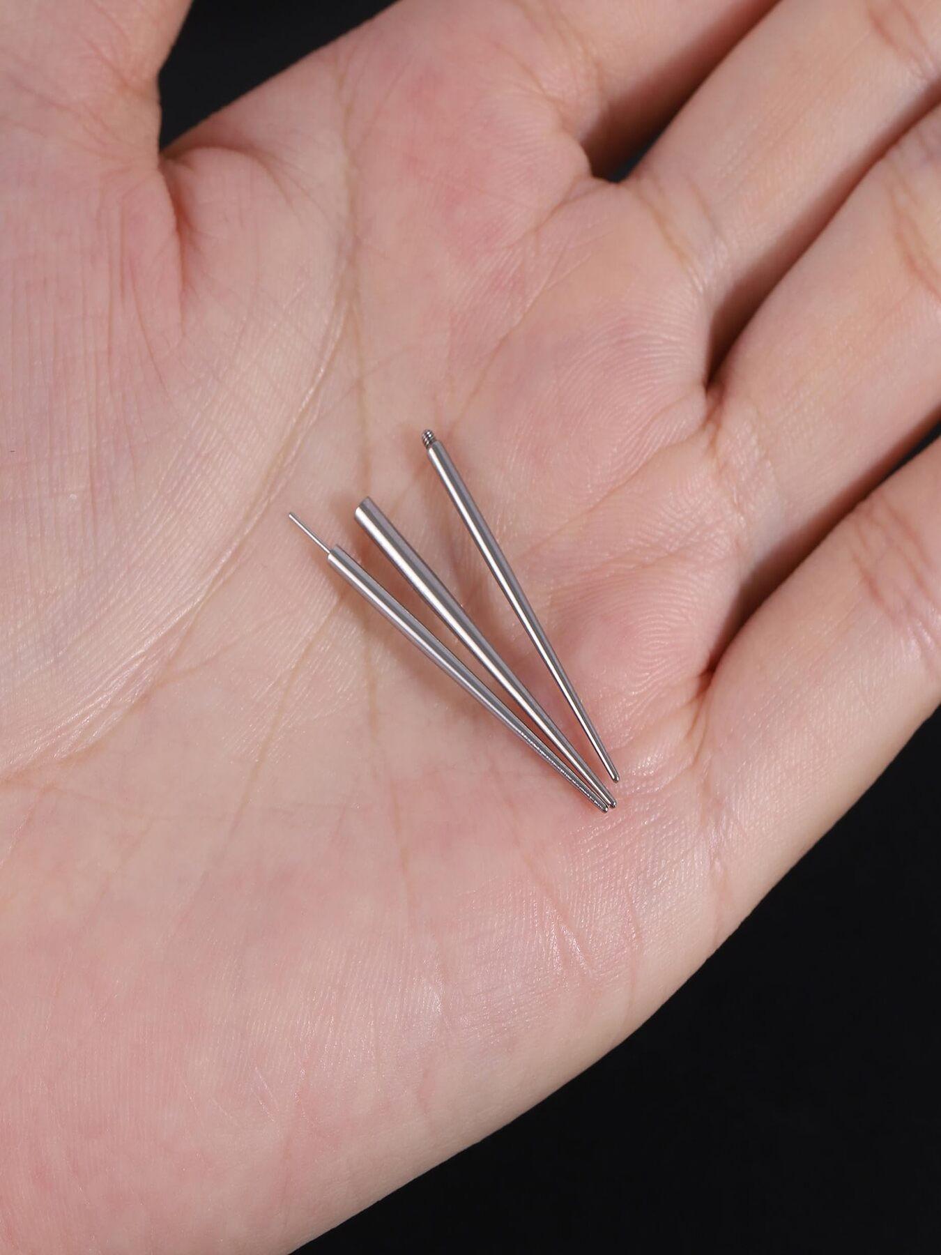12 Pcs Piercing Needles Set Minimalist & Professional Surgical Stainless Steel Multi-Gauge (14G/16G/18G/20G) Multi-Type (Threaded/Threadless) For Body Piercing Artists Beginners Daily Use Gift
