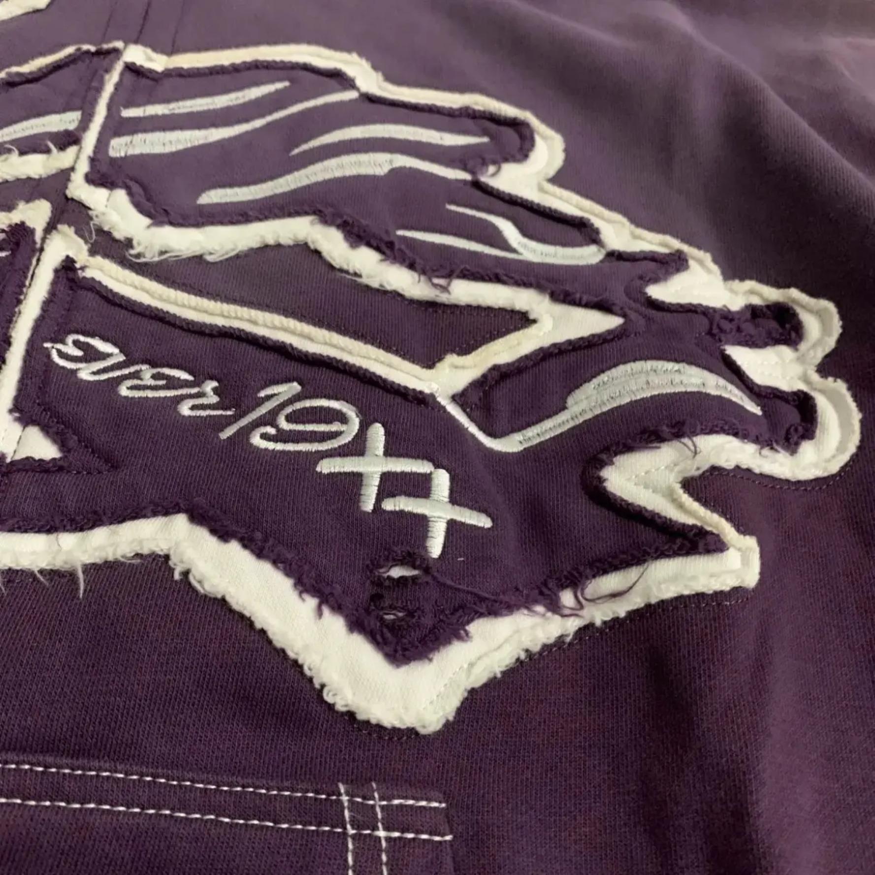 VALE VALLEY DREAMS Embroidered Patch Vintage Washed Zip Up Hoodie 380g Heavyweight 100% Cotton Loose Oversized Y2K Distressed Hooded Sweatshirt Autumn Winter Streetwear Jacket Top Unisex