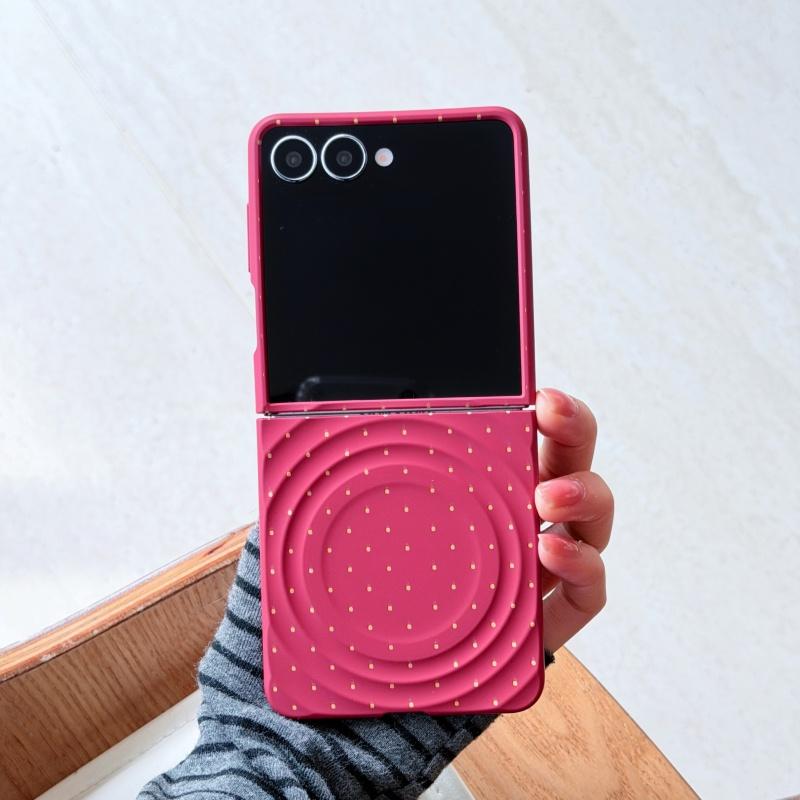 Red Polka Dot Cute Magnetic Phone Case For Samsung Galaxy Z Flip 7 6 5 4 3 Flip6 Flip7 Cover with Magsafe Stand Chain Hard Cases