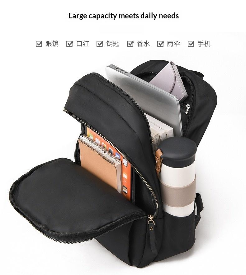 Unisex Plain Large Capacity Backpack for Women, Water-Resistant Oxford Cloth School Backpack, Multi-Pockets, Adjustable Padded Straps, Lightweight Durable All-Match Daypack for Travel & Outdoor Activities
