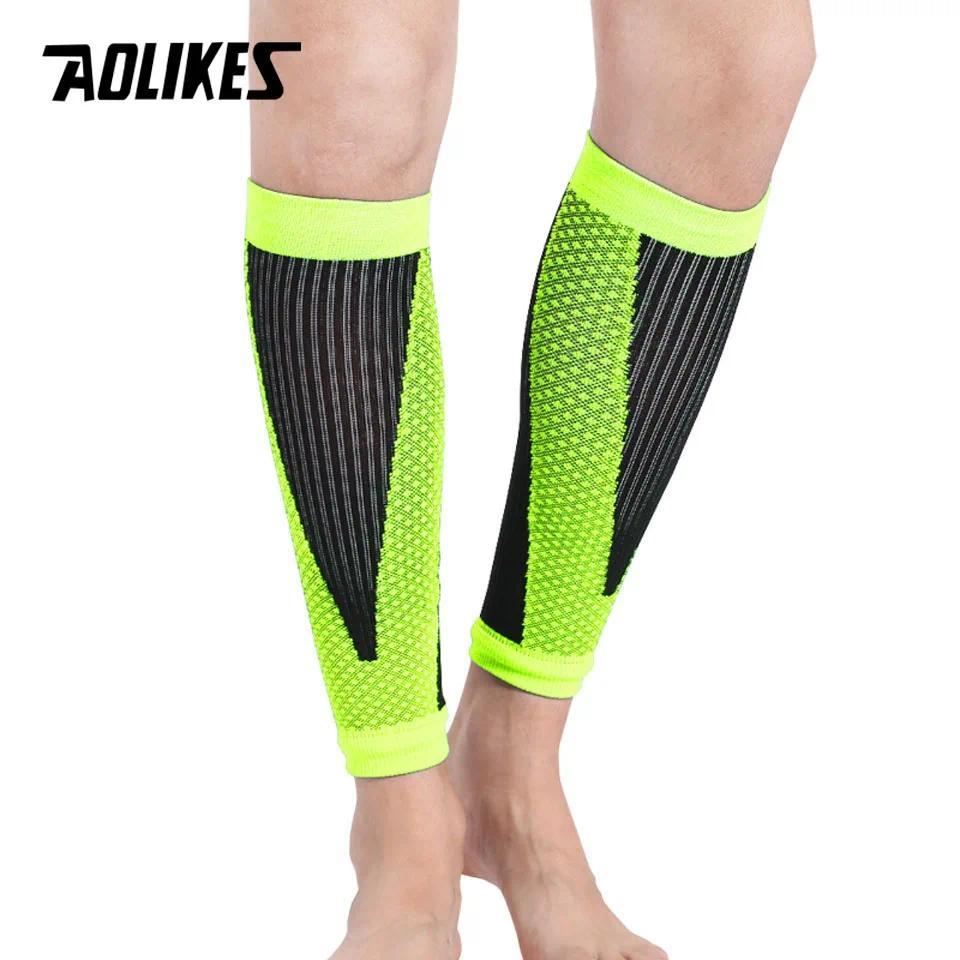 AOLIKES 1 Pair Shin Guards Soccer Football Protective Leg Calf Compression Sleeves Cycling Running Sports Safety shinguards