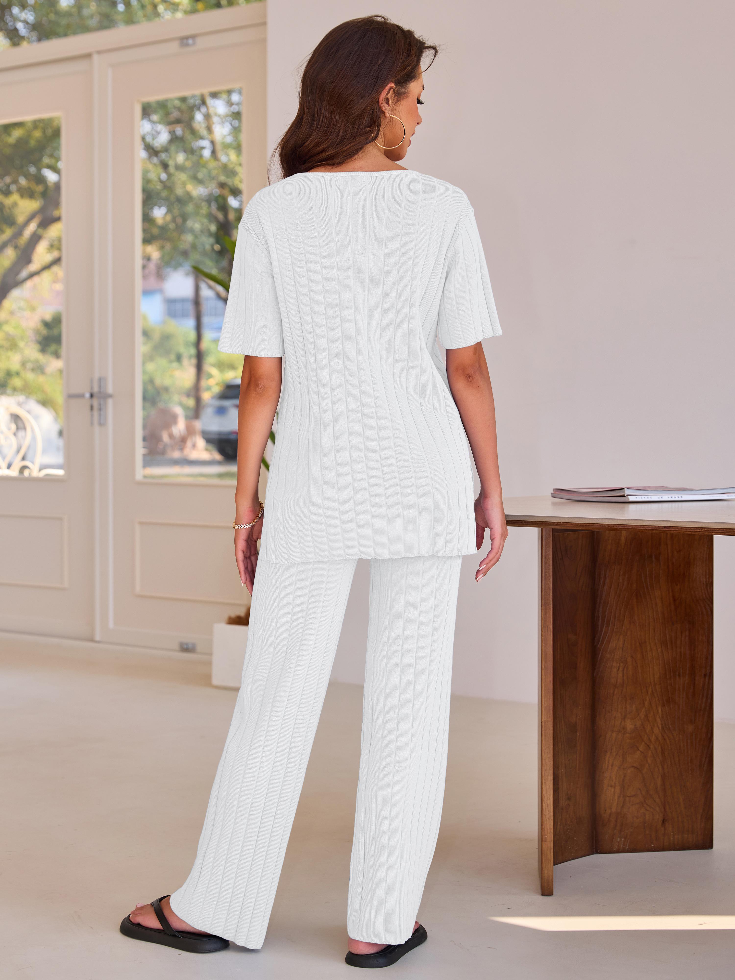 Joyfunear Women's casual T-shirt and pants two-piece set