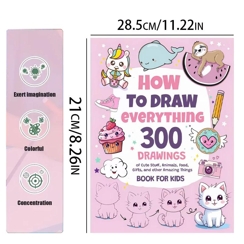 Essential Drawing Guide for Beginners, Step-By-Step Instructions for Cute Objects & Animals, Perfect Christmas & New Year Gift Ideas