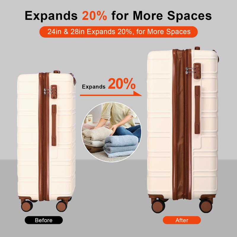 AAIVV 4-Piece Luggage Set 13/20/26/28in Expandable ABS Travel Suitcase Set with Double Spinner Wheels TSA Lock Durable Hardshell Luggage Sets Gift for Back to School - Luggagesets