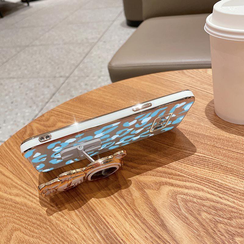 Note 8 Fashion Series Pearl Strap Lanyard Phone Holder Case For Compatible With Samsung Galaxy Note 8 Plating Cover and Elegant Blue Luxury Leopard Print Little Bear Protector Cases