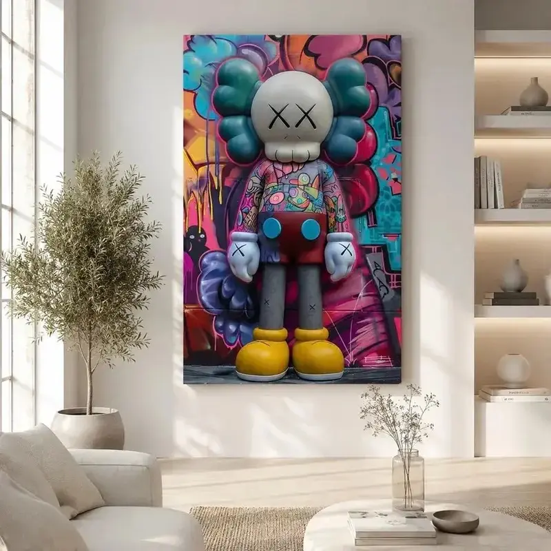 Hypebeast Graffiti Painting Art on Premium Canvas - Minimalist Artistic Wall Decor for Bedroom, Room Home Supplies Posters & Prints
