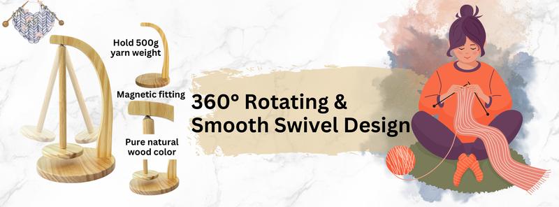 Wooden Yarn Winder with Magnetic Attachment Stable Base for Knitting & Crochet Projects High-Quality Wood Yarn Holder for Home Sewing Room
