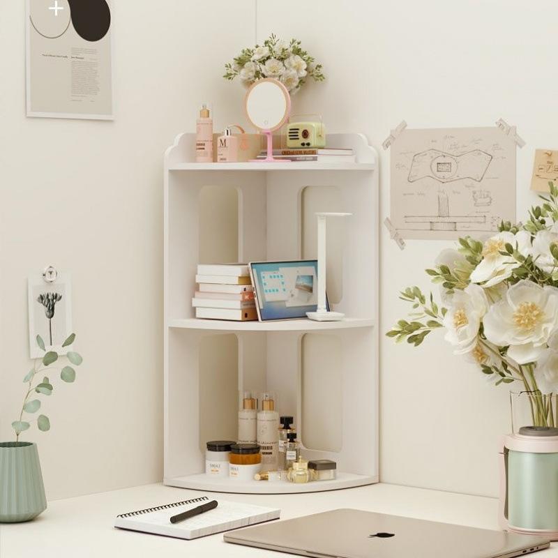 1pc Dormitory Desktop Corner Storage Rack, Standing Angle Shelf, Corner Wall Shelf, Bedside Multi-Layer Organizer, Super Stable Corner Shelves, Bookshelf Storage