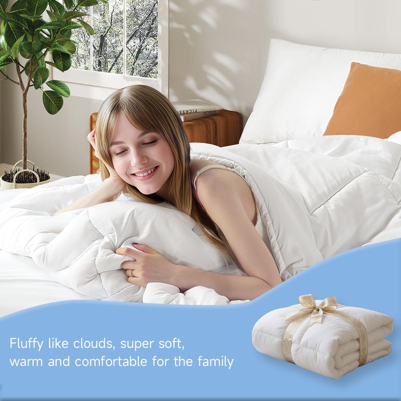 VIZIM All Season Comforter- Box Stitching Duvet Insert -Twin Full Quenn King Sizes Lightweight Soft Polyester Breathable Cozy Duvet,Soft, Durable Cozy Microfiber -Easy Care Microfiber Bed Set #BlackFridayDeals#CyberMondayDeals