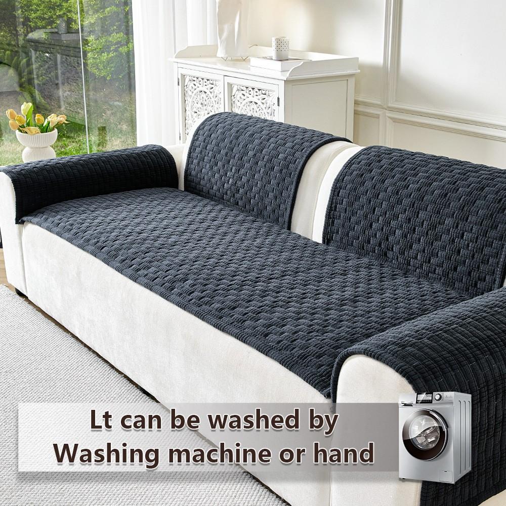 1pc Luxury Bubble Grid Sofa Cover, Soft Skin-Friendly Non-slip Slipcover, Dustproof & Wrinkle Resistant, Pet Friendly, Fits 1/2/3/4 Seater Sofa, All Season, Machine & Hand Washable