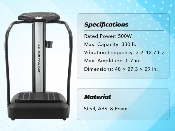【Jumpstart Sale】ZELUS Whole Body Vibration Plate, 500W Vibration Plate Exercise Machine with 99 Levels 3 Preset Modes & 2 Resistance Bands, Training Fitness Vibration Platform Machine for Home Gym with 330lb Capacity