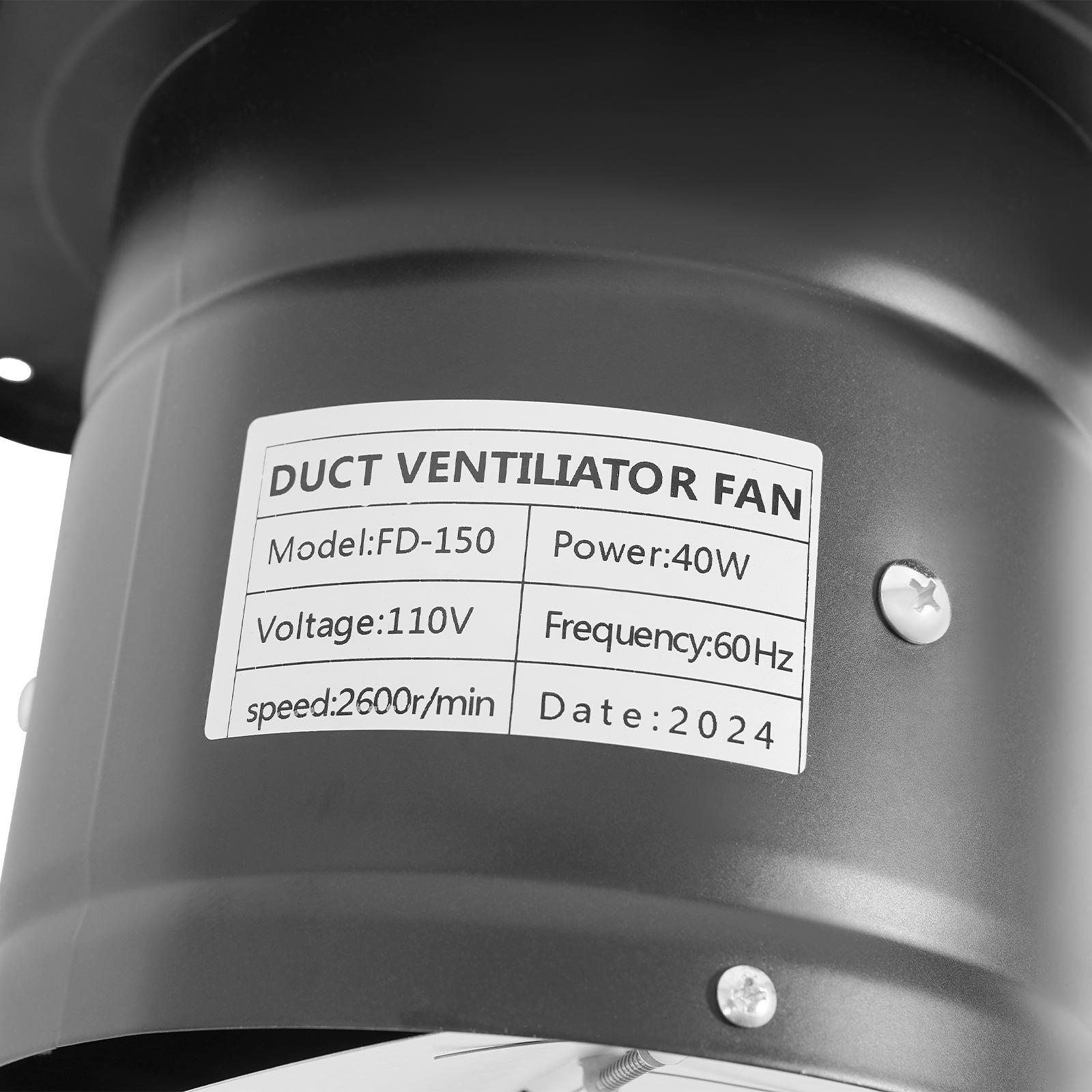 6 Inch Shutter Exhaust Fan 2800RPM 650m³/h Airflow 50dB Quiet Iron Ventilation for Kitchen Bathroom Basement Garage Office Moisture Odor Removal 6 Inch Shutter Exhaust Fan 2800RPM 650m³/h Airflow 50dB Quiet Iron Ventilation for Kitchen Bathroom Basement Garage Office Moisture Odor Removal