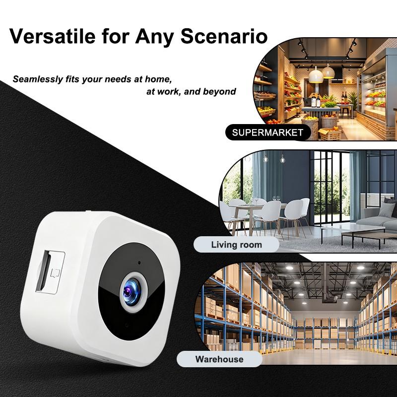 Wireless Security Camera, 2-Pack Rechargeable Indoor Cameras, Home Monitoring Camera, 480p HD, Motion Detection, Easy Setup, Alexa Compatible, Home/office Use