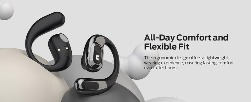 Monster AC330 Open-Ear Wireless Earbuds – Bluetooth 5.4 Headphones with Crystal-Clear Calls, 24H Playtime, Type-C Charging, Stylish Rotating Case with Lanyard, IPX5 Waterproof, Secure Fit for Sports & Daily Use