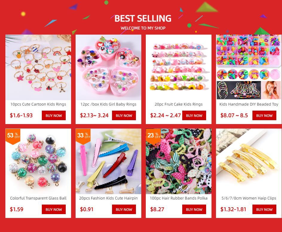 Sweet Cartoon Plastic Kids Rings - Strawberry/Princess/Vegetable/Fruit/Eyes Creative Assorted Designs Best Children's Day Gift