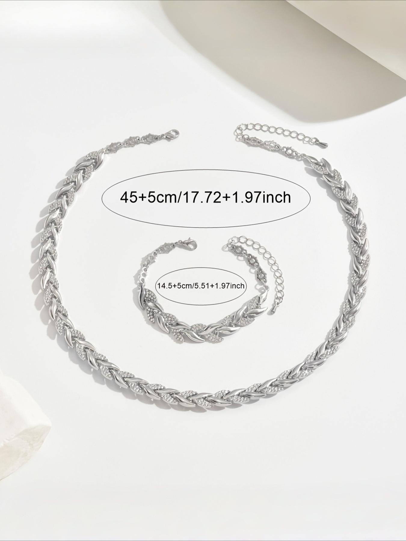 1 Bracelet and 1 Necklace / 1 Bracelet and 1 Pair of Earrings, Light Luxury Elegant Design with Glass Rhinestone Mermaid Fashionable Jewelry Set for Women, Suitable for Autumn and Winter Banquets and Daily Wear