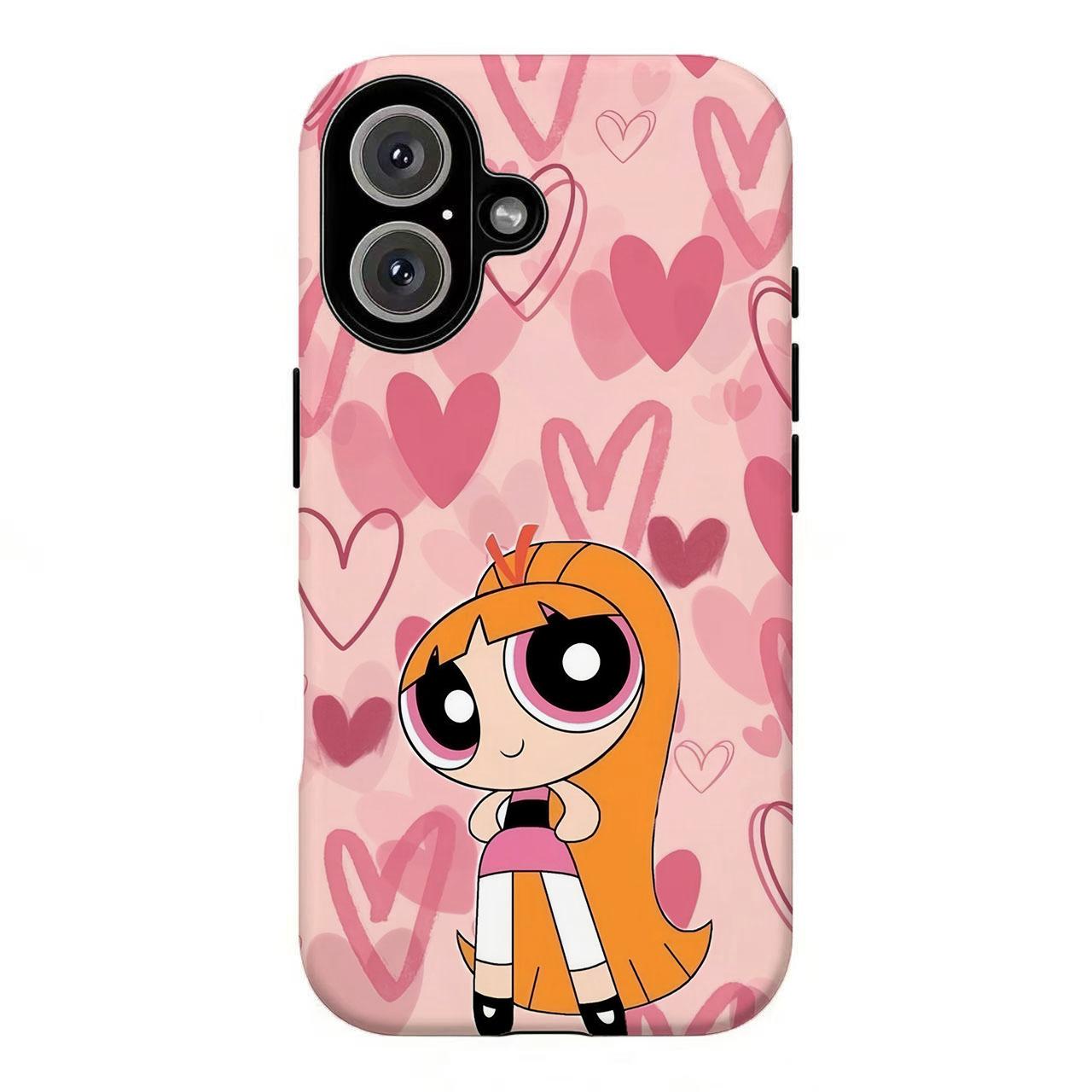 FL-Kawaii Pow3rpuffs Anime Girls Phone Case,90s Cartoon Aesthetic Protective Cover For iPhone 11 12 13 14 15 16 17 Air Pro Max for Samsung S26 S25 S24 S23 S22 S21 Case,Gift for her/him/fans