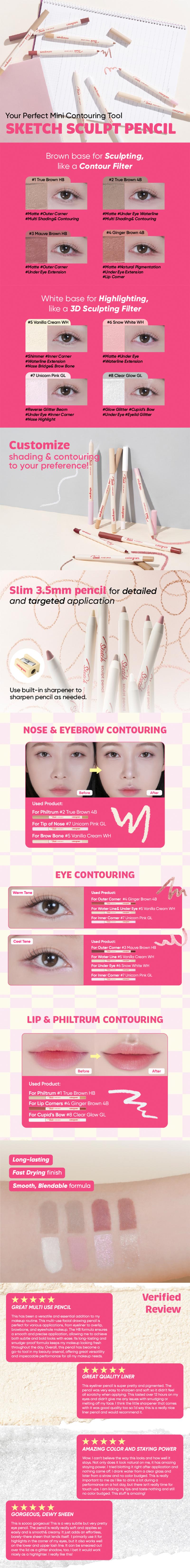 Colorgram Sketch Sculpt Pencil – multi-use precision pencil for full face, eyes, lips & contour